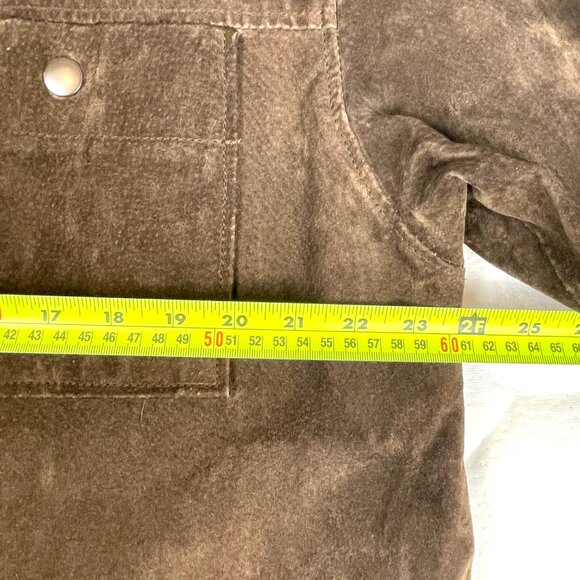 Munsingwear Leather Jacket Mens Suede Brown Button Up Sport Coat Genuine Size L - Picture 9 of 12